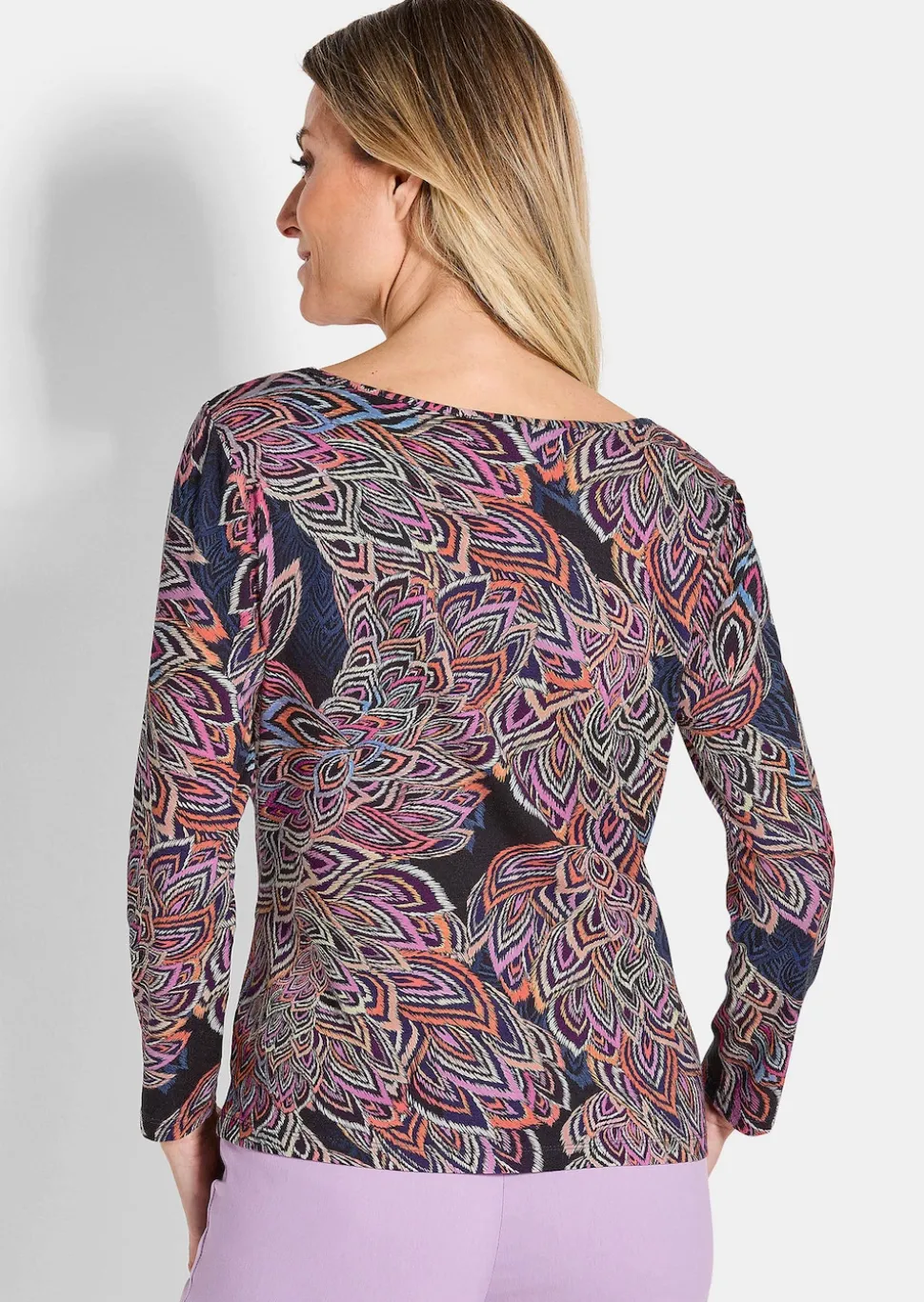 Jersey-Shirt mit Blätterprint