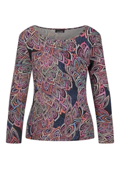 Jersey-Shirt mit Blätterprint