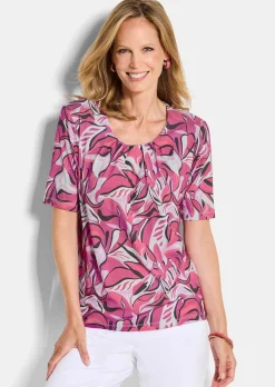 Jersey-Shirt mit Blätterprint
