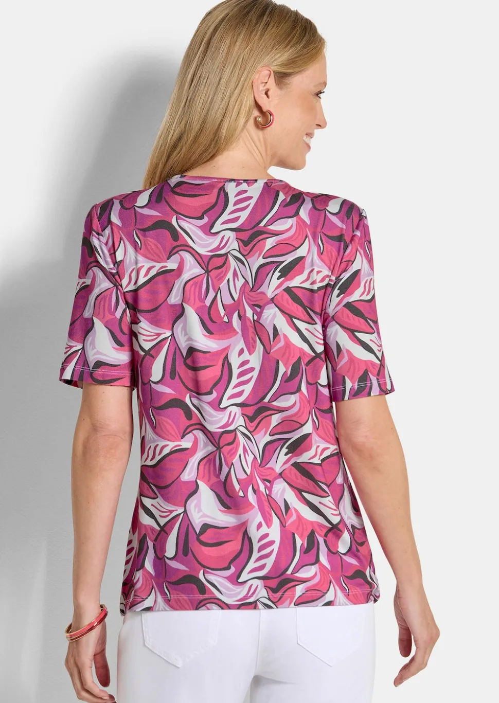 Jersey-Shirt mit Blätterprint