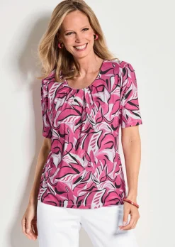 Jersey-Shirt mit Blätterprint