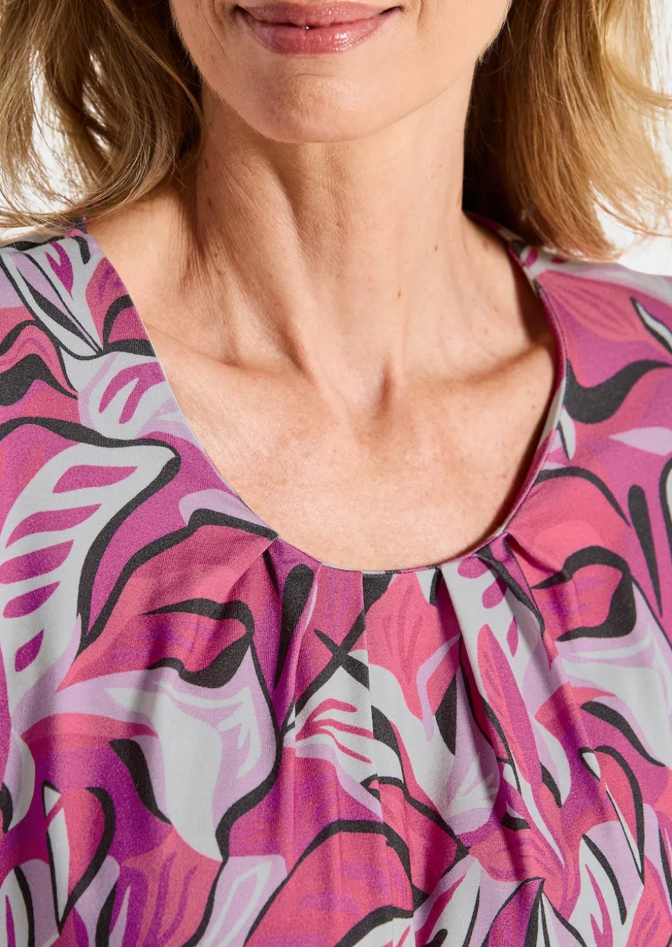 Jersey-Shirt mit Blätterprint