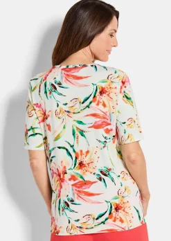 Jersey-Shirt mit Blumen