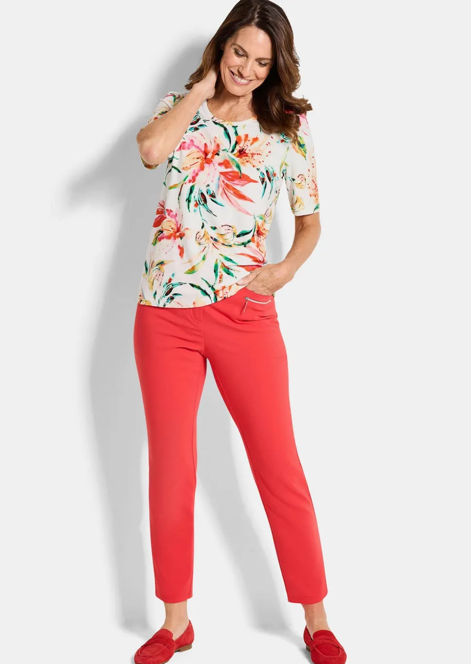 Jersey-Shirt mit Blumen