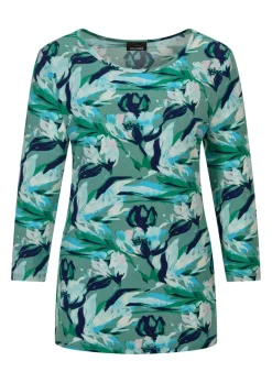 Jersey-Shirt mit Blumenmuster