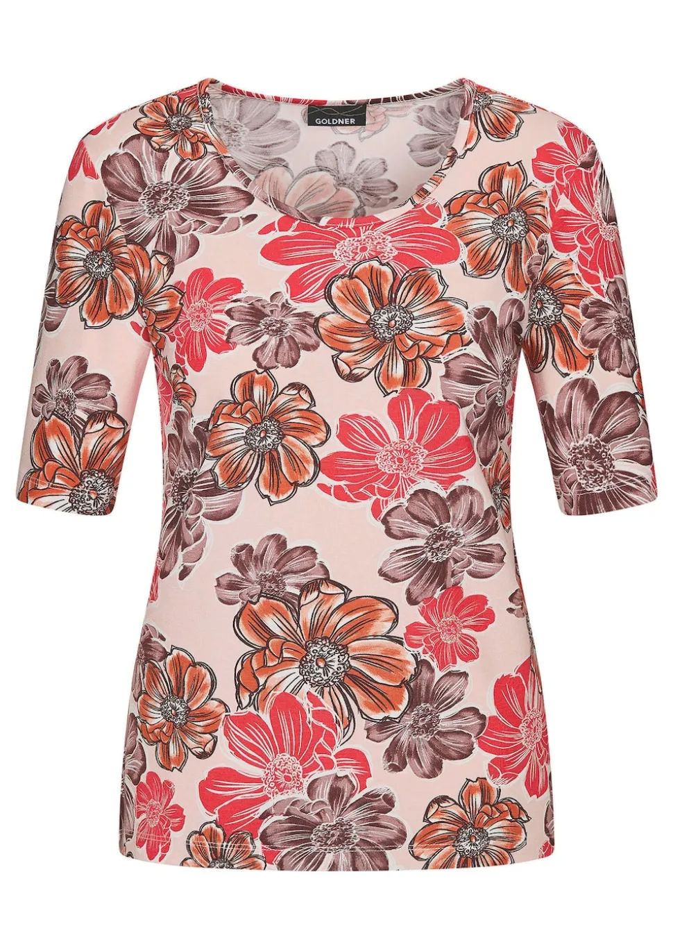Jersey-Shirt mit Blumenmuster
