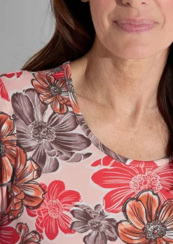 Jersey-Shirt mit Blumenmuster