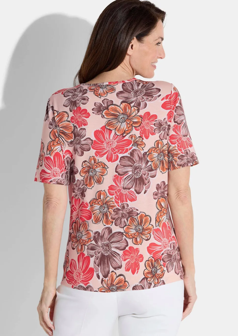 Jersey-Shirt mit Blumenmuster