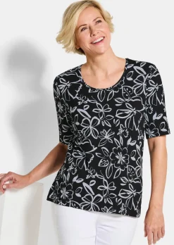 Jersey-Shirt mit Blumenmuster