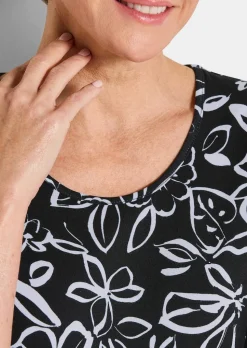 Jersey-Shirt mit Blumenmuster