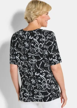 Jersey-Shirt mit Blumenmuster