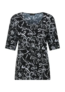Jersey-Shirt mit Blumenmuster