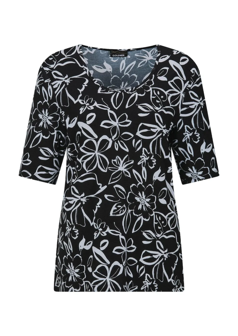 Jersey-Shirt mit Blumenmuster