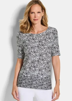 Jersey-Shirt mit Blumenprint