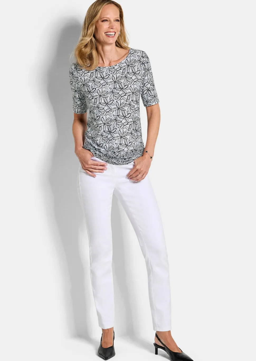 Jersey-Shirt mit Blumenprint