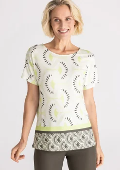 Jersey-Shirt mit breitem Rundhalsausschnitt