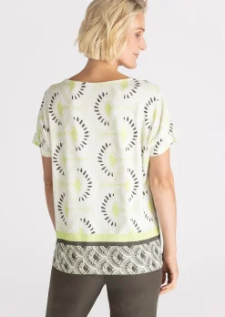 Jersey-Shirt mit breitem Rundhalsausschnitt