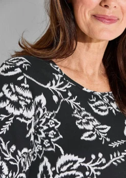 Jersey-Shirt mit floralem Print