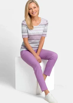 Jersey-Shirt mit geometrischem All-over-Print