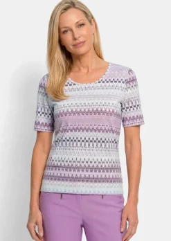 Jersey-Shirt mit geometrischem All-over-Print