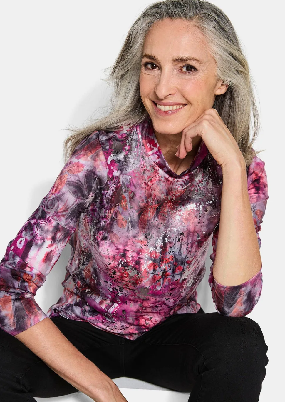 Jersey-Shirt mit Glanzdetails