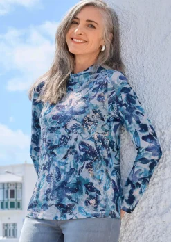 Jersey-Shirt mit Glanzdetails