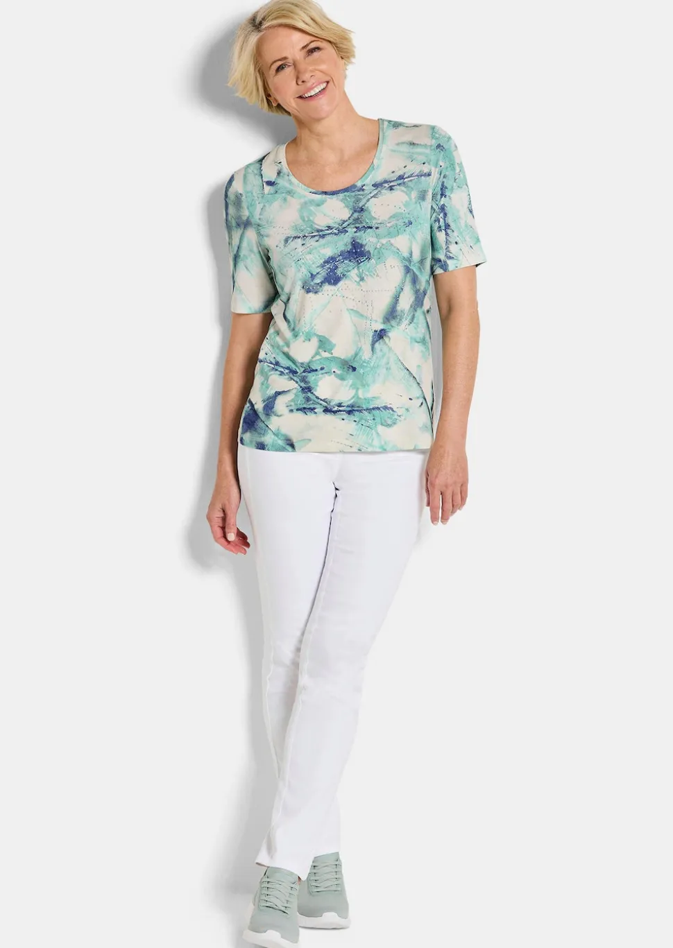 Jersey-Shirt mit Glitzersteinchen