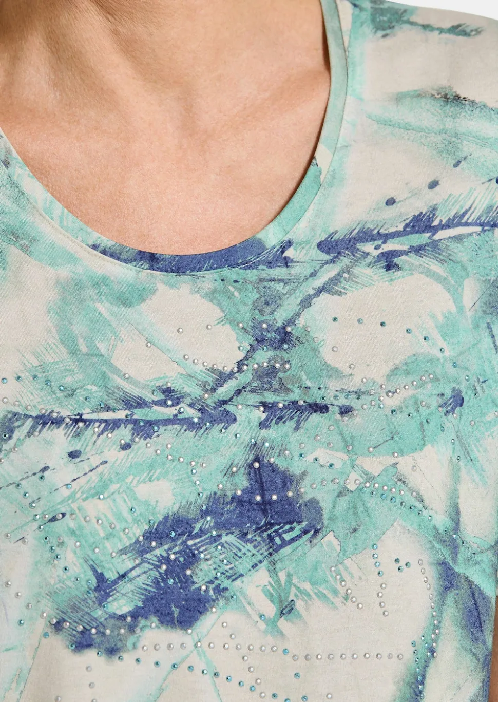 Jersey-Shirt mit Glitzersteinchen