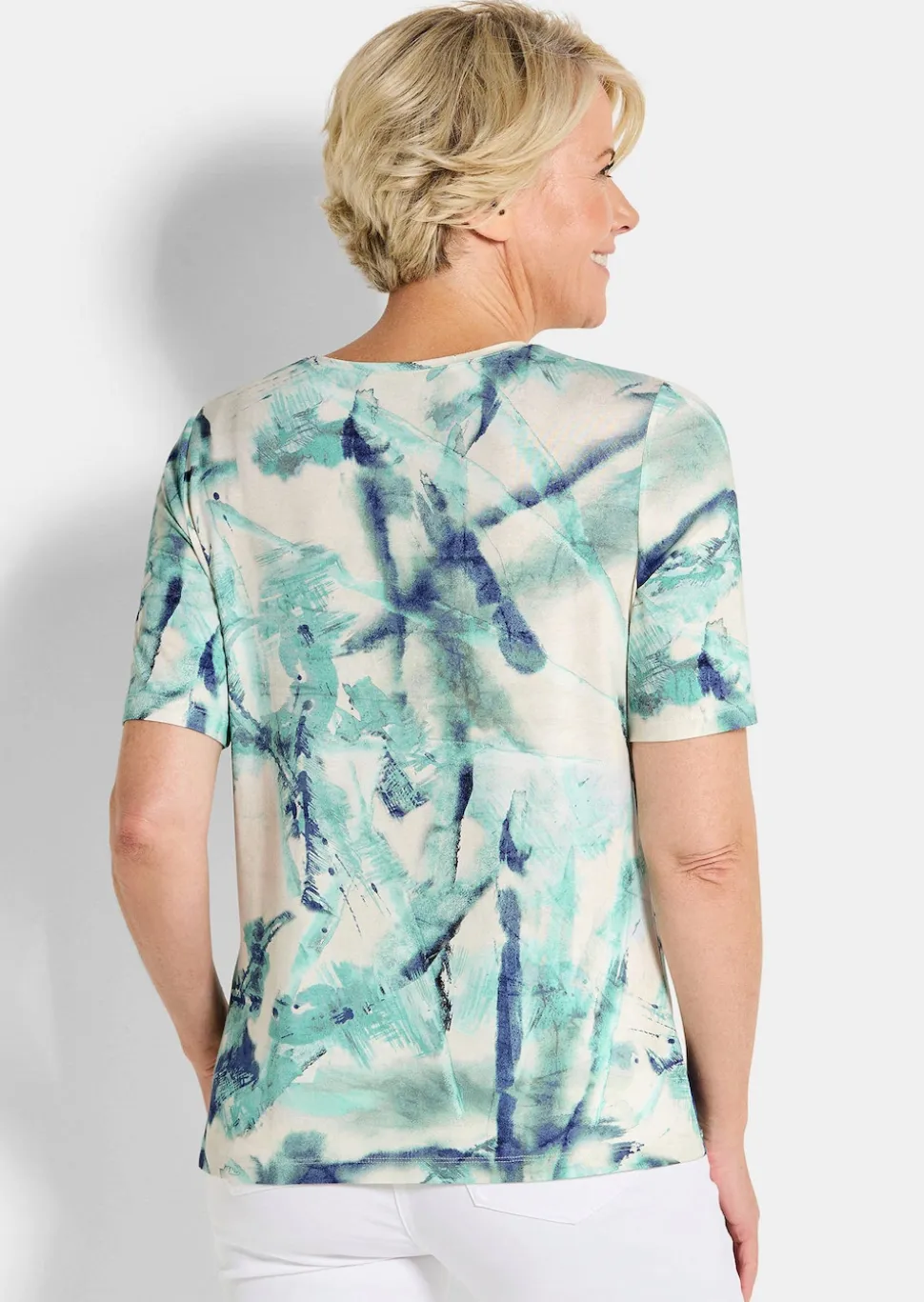 Jersey-Shirt mit Glitzersteinchen