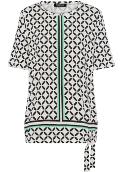 Jersey-Shirt mit Gummibund und Knotendetail