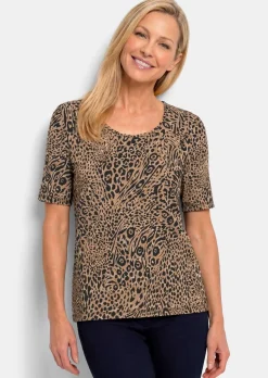 Jersey-Shirt mit Leo Print