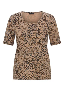 Jersey-Shirt mit Leo Print