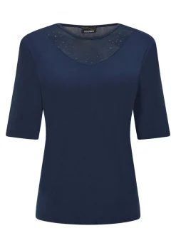 Jersey-Shirt mit Mesh-Einsatz
