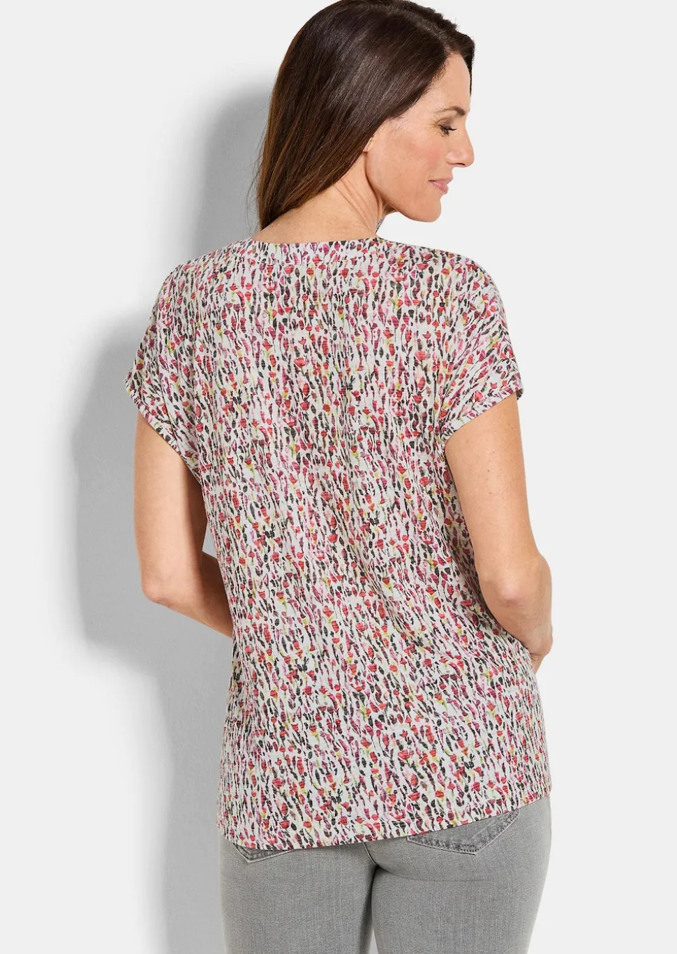 Jersey-Shirt mit Millefleurs-Print