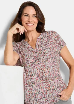 Jersey-Shirt mit Millefleurs-Print