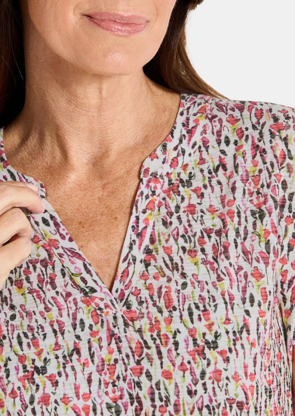 Jersey-Shirt mit Millefleurs-Print