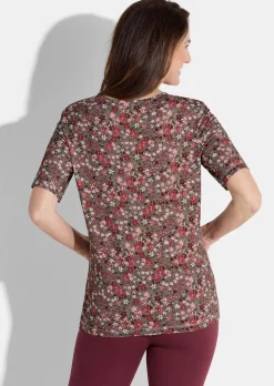 Jersey-Shirt mit Millefleurs-Print