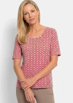 Jersey-Shirt mit Minimal-Rautenmuster