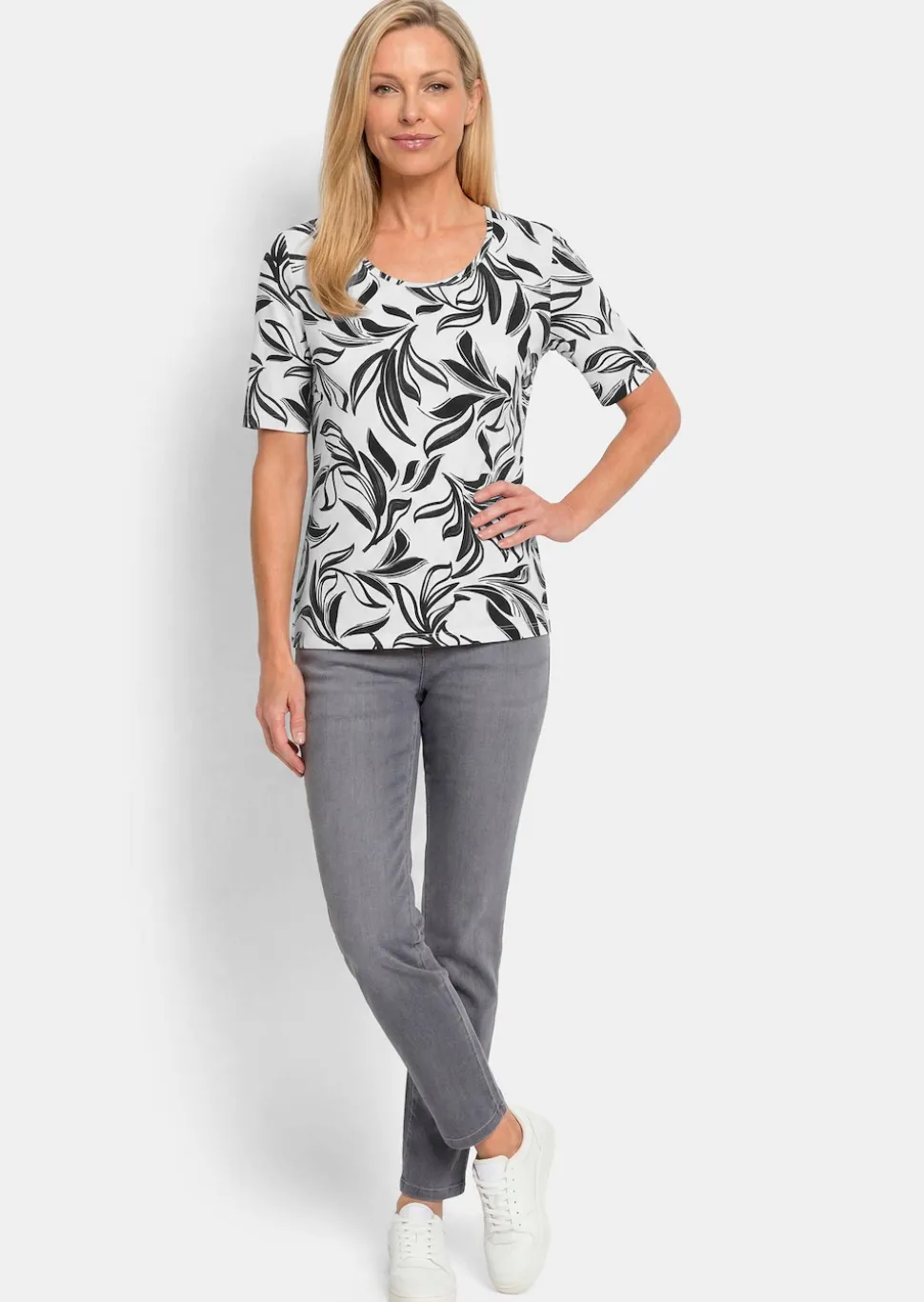 Jerseyshirt mit modischem Floraldruck