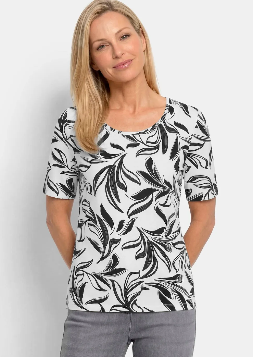 Jerseyshirt mit modischem Floraldruck