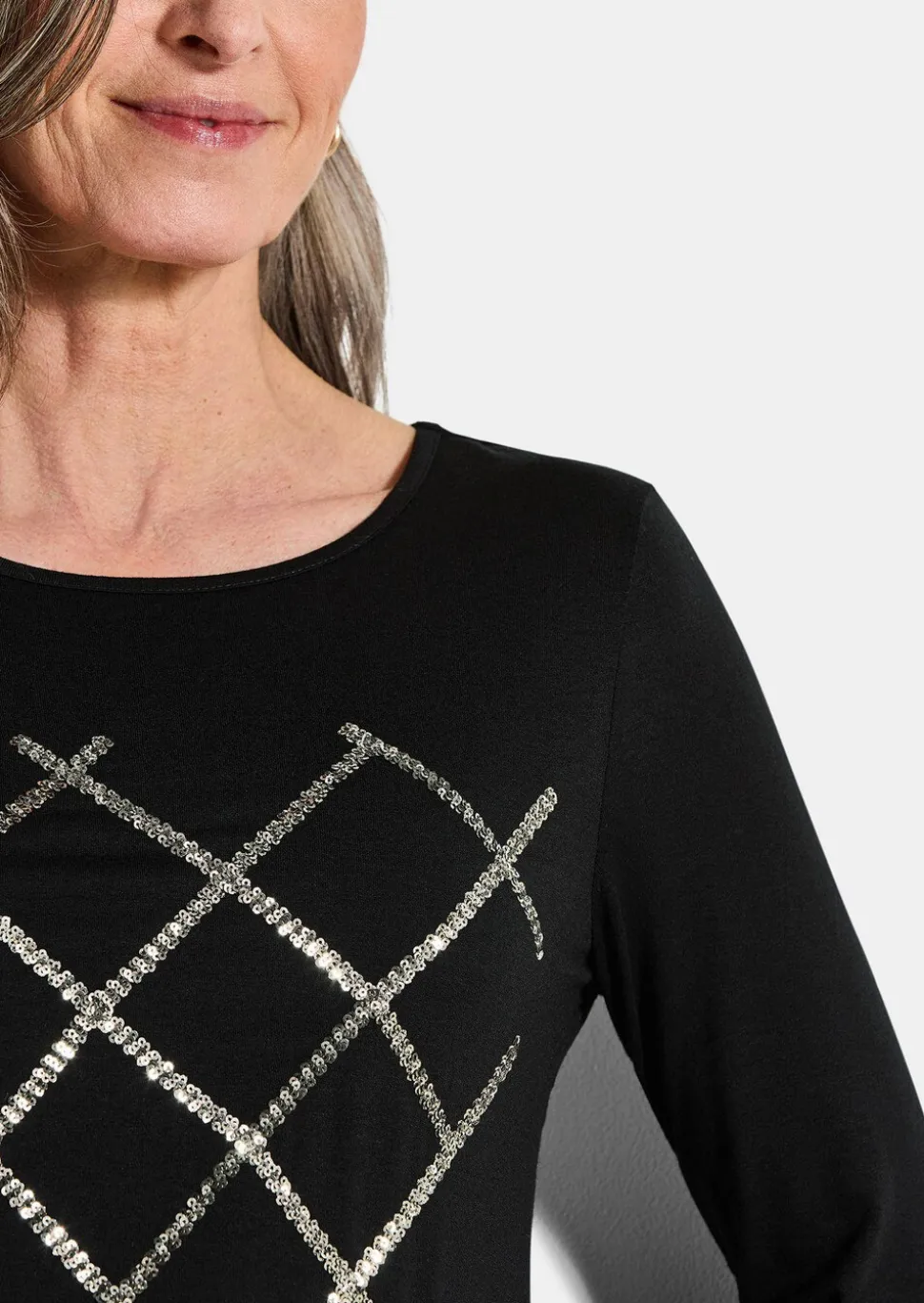 Jersey-Shirt mit Pailletten