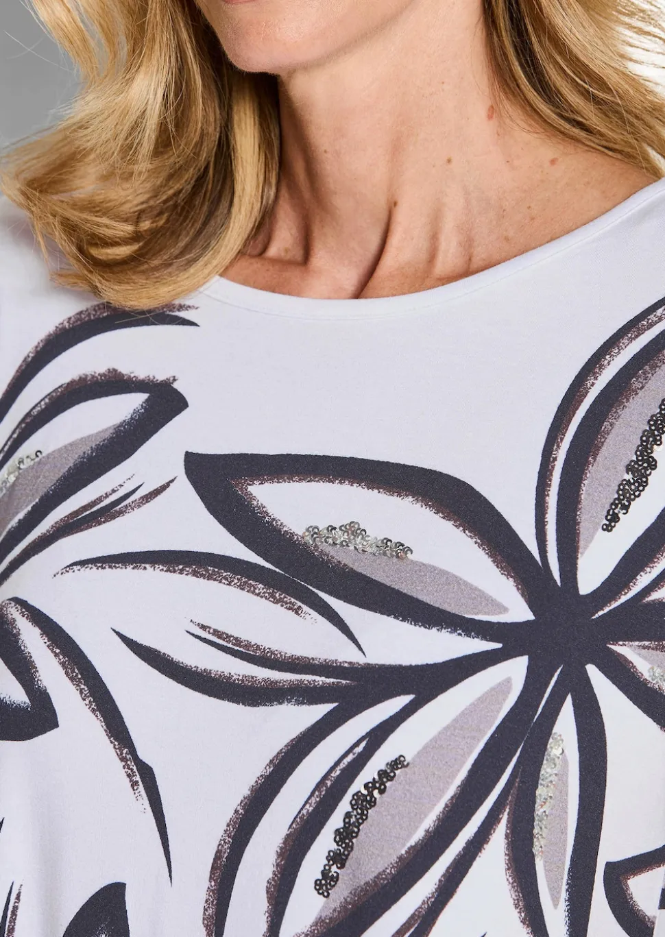 Jersey-Shirt mit Pailletten