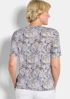 Jersey-Shirt mit Reißverschluss am Ausschnitt
