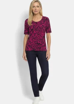 Jersey-Shirt mit schwungvollem Muster