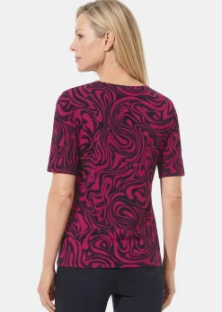 Jersey-Shirt mit schwungvollem Muster