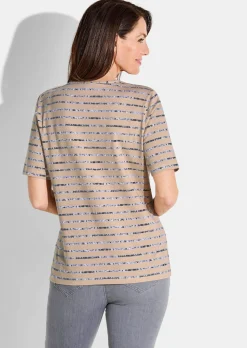 Jersey-Shirt mit Streifenmuster