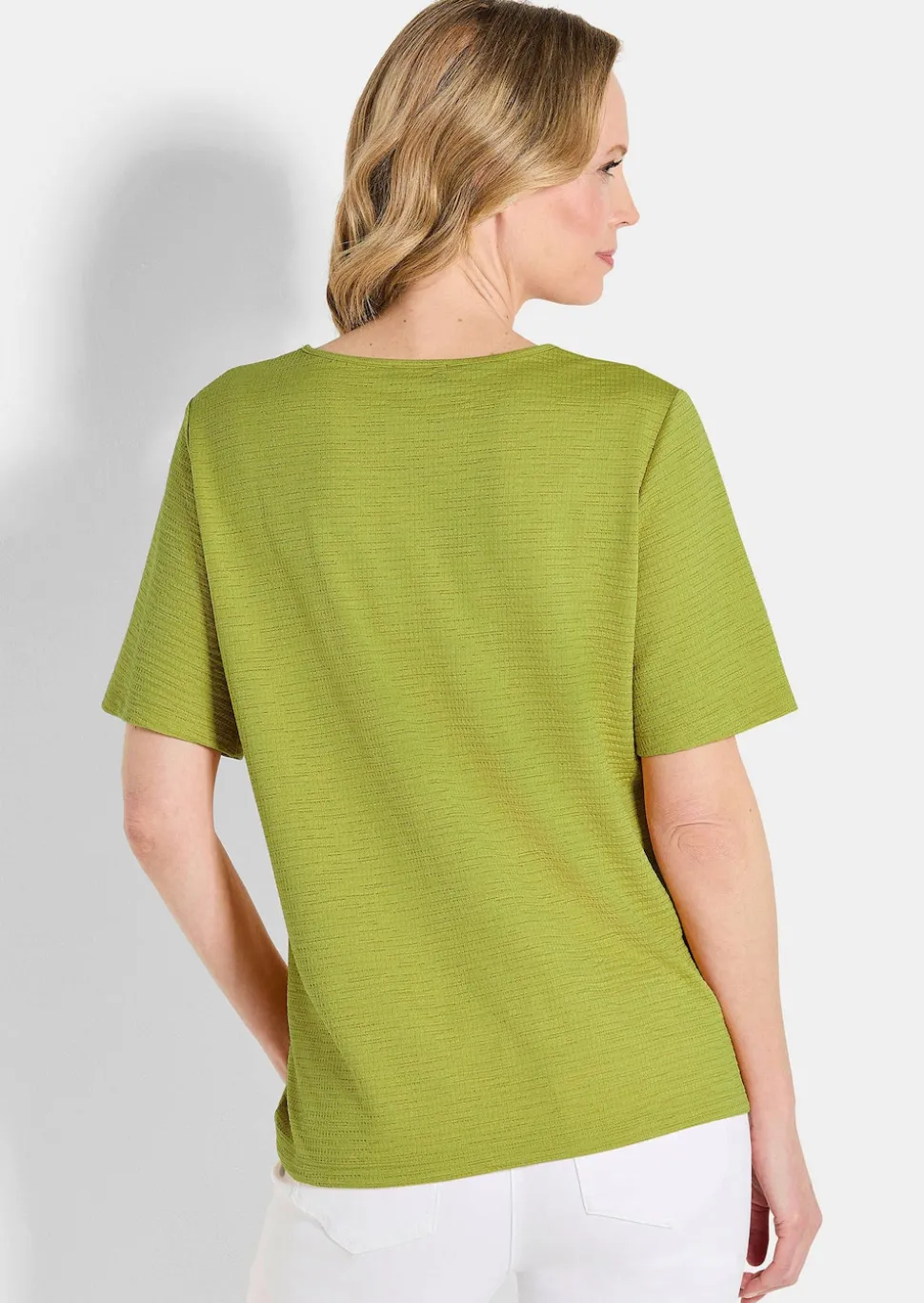 Jersey-Shirt mit U-Boot-Ausschnitt
