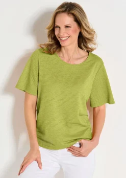 Jersey-Shirt mit U-Boot-Ausschnitt