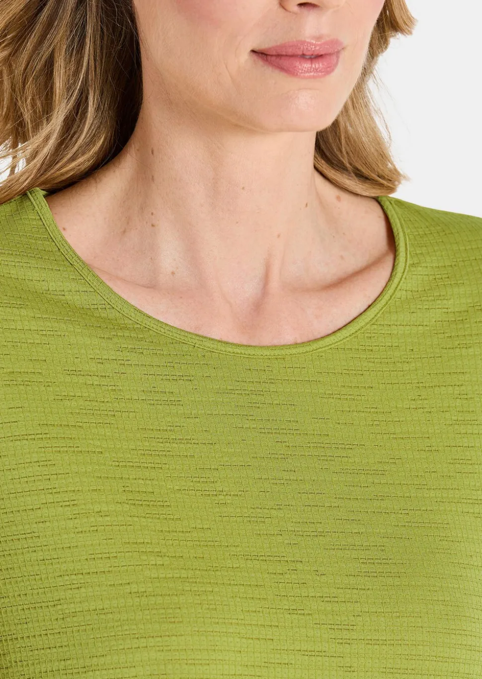 Jersey-Shirt mit U-Boot-Ausschnitt