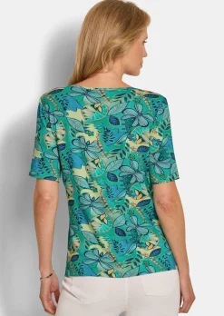 Jersey-Shirt mit U-Boot-Ausschnitt